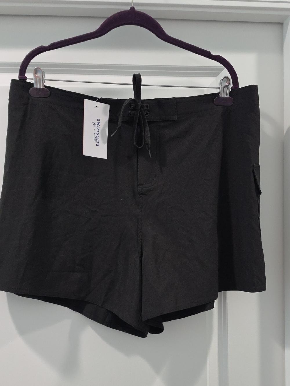 Swimsuits For All Black Drawstring Swim Shorts